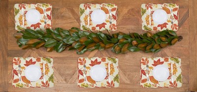 Autumn Leaves Cotton Quilted Reversible Placemats Set of 6