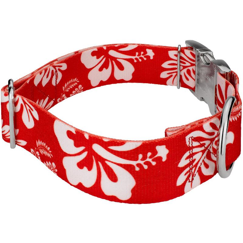 Country Brook Petz 1 1/2 Inch Premium Red Hawaiian Dog Collar, 4 of 7
