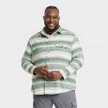 Men's Big & Tall Striped Standard Fit Long Sleeve Button-Down Shirt - Goodfellow & Co™ Olive Green