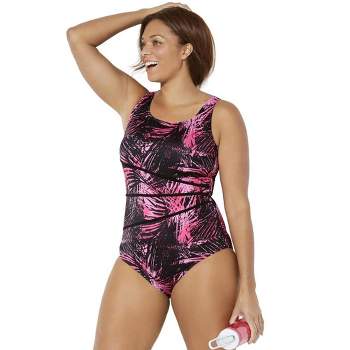 Swimsuits For All Women's Plus Size Chlorine Resistant High Neck One Piece  Swimsuit, 26 - Multi Floral : Target