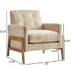 PAGED Contemporary Accent Chair, Upholstered Reading Chair with Square Arms and Tufted Back, Comfy Chair for Reading Room, Bedroom - 2 of 4