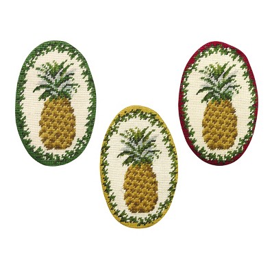 C&F Home Pineapple Petit Point Flatware Holder Set of 3