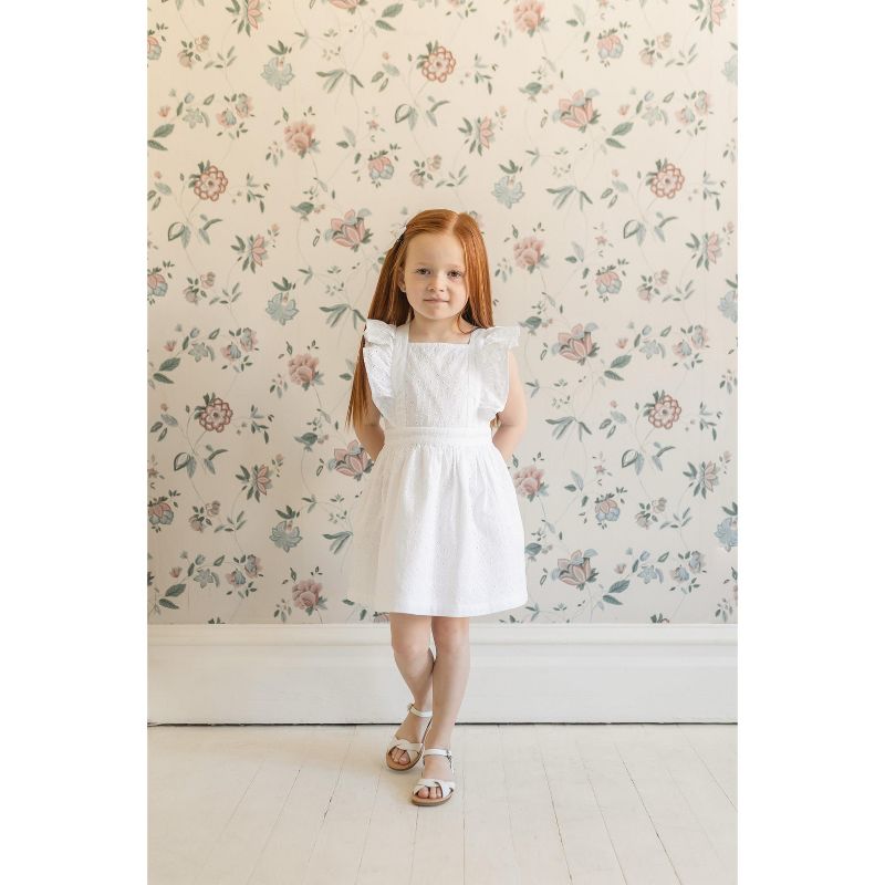 Hope & Henry Girls' Organic Cotton Ruffle Apron Dress, Toddler, 2 of 10