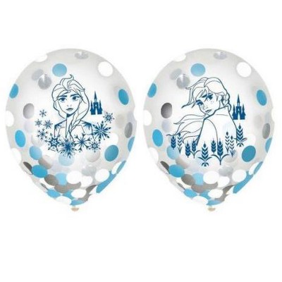 Birthday Express Frozen Party Frozen 2 12" Latex Confetti Balloons - 6 Count