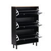 Okak Shoe Cabinet, Freestanding Shoe Organizer with 3 Flip Drawers, Shoe Storage Cabinet for Entryway, Living Room, Hallway, Black - 4 of 4