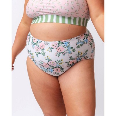 Somerset Floral/ Basil Stripe Reversible Ultra High-Waist Bottom