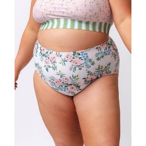 Somerset Floral/ Basil Stripe Reversible Ultra High-Waist Bottom - 1 of 4