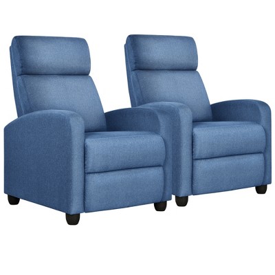 Yaheetech Set of 2 Modern Fabric Recliner Sofa Chair for Living Room, Bedroom