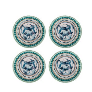 Beachcombers 4" CERAMIC TEXTURED FRENCIE COASTERS Set of 4 - 1 of 3