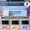 63" LED Gaming TV Stand for 70 Inch TV Entertainment Center with Large Side Cabinet, Media Storage Console Table for Living Room - 3 of 4
