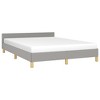 vidaXL Bed Frame with Headboard Light Gray 53.9 in.x74.8 in. Full Fabric - 3 of 4