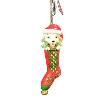 Jim Shore 4.75" Dog In Stocking Ornament Country Living  -  Tree Ornaments