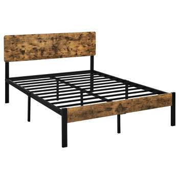 Yaheetech Metal Bed Frame with Headboard and Footboard Mattress Foundation Slatted Bed Base
