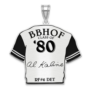 Black Bow Jewelry Sterling Silver Al Kaline Signature Enamel Jersey Pendant - 1 of 4