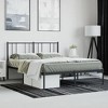 vidaXL Black Metal Bed Frame with Headboard, Robust Steel Construction, Extra Storage Space - 2 of 4