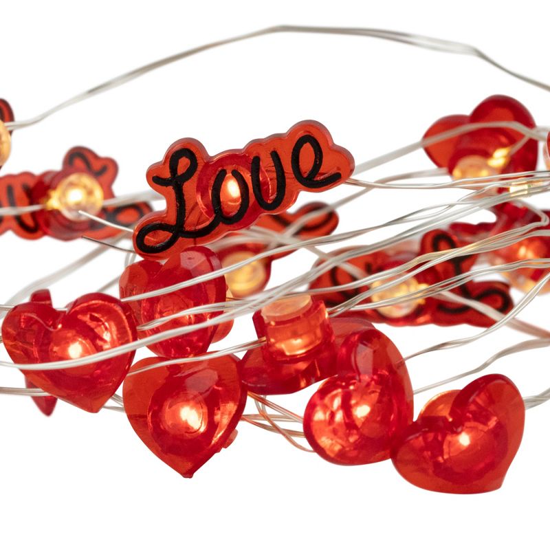 Northlight 20-Count Red Valentine's Day Love and Heart LED Fairy Lights, 6.25ft, Copper Wire, 3 of 7