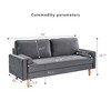 3 Person Seater Couch Sofa, Comfy Couches for Small Spaces, Mid Century Modern Gray Couch for Living Room Apartment Bedroom - 4 of 4