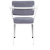 APRILSOUL Industrial Cargo Gray Fabric High-Back Office Chair Stationary Padded Seat Open Back White Metal Frame Legs No Storage - 4 of 4