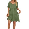 Summer Babydoll Dresses for Women 2025 Cute Ruffle Cap Sleeve V-Neck Flowy Swing Dress - 3 of 4