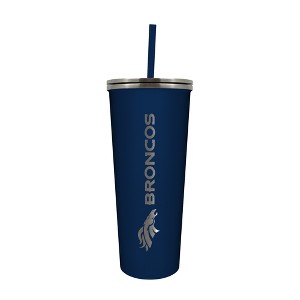 NFL Denver Broncos 24oz Skinny Tumbler with Straw - 1 of 4