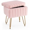 NicBex Storage Ottoman with 4 Metal Legs, Anti-Slip Adjustable Feet Vanity Stool Chair with Storage for Bedroom, Living Room - 3 of 4
