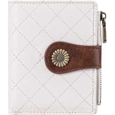BEAFUP Women's Wallet,Slim RFID Blocking Bifold Wallet with Zipper Coin Pocket – PU Leather Compact Card Holder