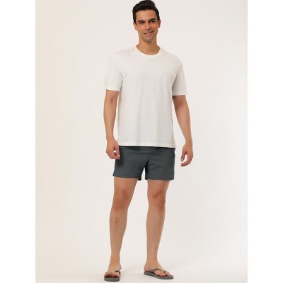 INSPIRE CHIC Men's Summer Beach Solid Color Mesh Lining Drawstring Waist Board Shorts Gray 34 — фото 3