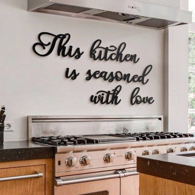 This Kitchen Seasoned With Love Metal Wall Art - 6-Piece Wall Decor for Home, Kitchen, Restaurant