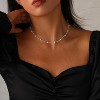 Classic Adjustable Pearl Necklace for Women, Dainty Gold Plated Collar Jewelry - 4 of 4