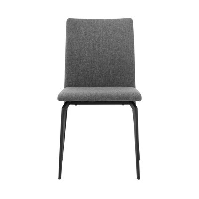 Lyon Contemporary Gray Fabric Upholstered Metal Side Chair