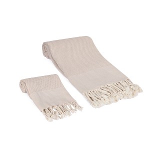 Whisper Weight Turkish Towel Set Desert Sand Bundle - 1 of 4