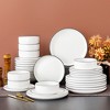 vancasso 16 Piece Set Of White With Black Rim Curved Vertical Edge Design Ceramic Tableware Serving 4 People - 4 of 4