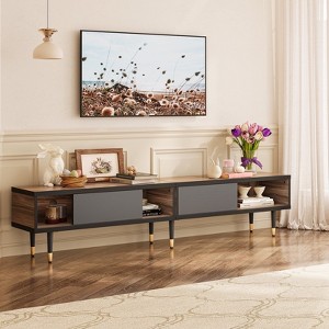 Bestier Mid Century Modern TV Stand for 85 inch TV, 2 in 1 Long TV Cabinet for Living Room - 1 of 4