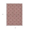 Merlot And Ivory Geometric Washable Indoor Outdoor Area Rug - 3 of 4