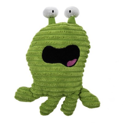 goDog PlayClean Germs Monster Squeaker Plush Pet Toy for Dogs & Puppies