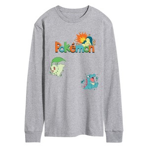 Men's - Pokémon - Chikorita, Cyndaquil, Totodile Long Sleeve Graphic T-Shirt - 1 of 3