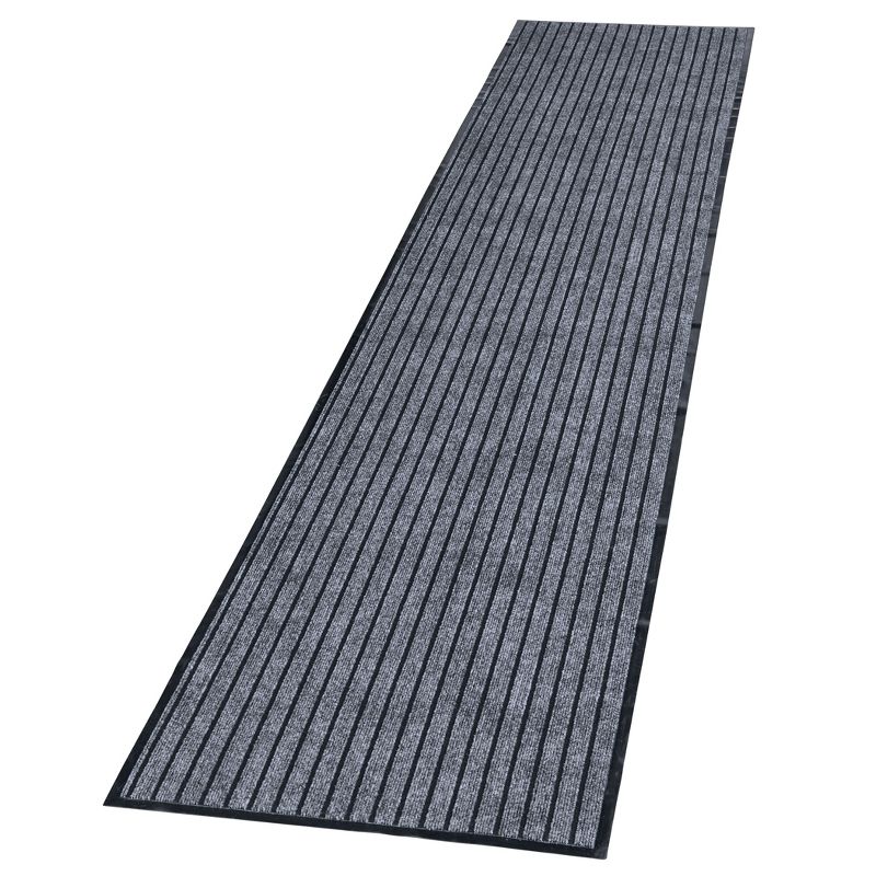 Collections Etc Extra-Long Tufted Stripe Design Non-Slip Utility Runner Rug, 1 of 4