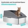 JOEJOY Cat Litter Box,Large Stainless Steel Cat Litter Box with Lid for Big Cats, High Side,Anti-Leakage,Non-Sticky, Easy Clean,Odorless - 3 of 4