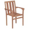 vidaXL Stackable Patio Chairs 2 pcs Solid Teak Wood - 2 of 4