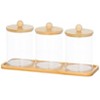 The Lakeside Collection Bathroom Coutertop Clear Canisters with Bamboo Tray - 3 of 4