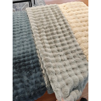 Electric Heated Blanket, Washable Heating Blanket with 4 Heat Levels & 4-H Timer, Soft Plush Faux Fur Fabric & Flannel Fabric