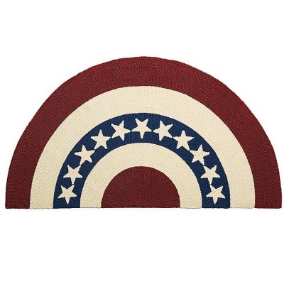 2'x4' Half-Circle Hand Made Indoor and Outdoor Hooked Accent Rug Multicolored - Plow & Hearth