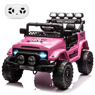 12V Ride On Truck Car, 2WD Electric Car with Remote Control, Toddler Ride On Toy with Spring Suspension, 3 Speeds, for Ages 3-8 Years Kids