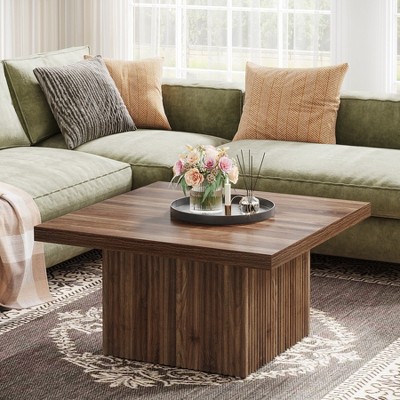 Hommoo Square Coffee Table, 31.5-Inch Wood Center Table Cocktail Table
