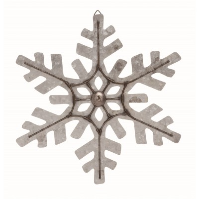 Transpac Metal Silver Christmas Small Layered Snowflake Wall Accent