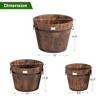 Costway 3 pcs Wooden Planter Barrel Set Decorative Flower Bed Multiple Size - 3 of 4