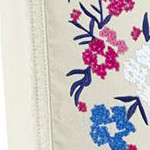 natural khaki floral embroidery