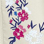 natural khaki floral embroidery