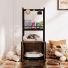 LAOTIES 55" Hidden Cat Litter Box Enclosure with Storage Shelves And Hanging Rods - 2 of 4