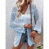 Womens Cardigan Spring Tops Sheer Lightweight Summer Cardigan Beach Cover Up Tops V Neck Lantern Sleeve Sweater Cardigan - 4 of 4